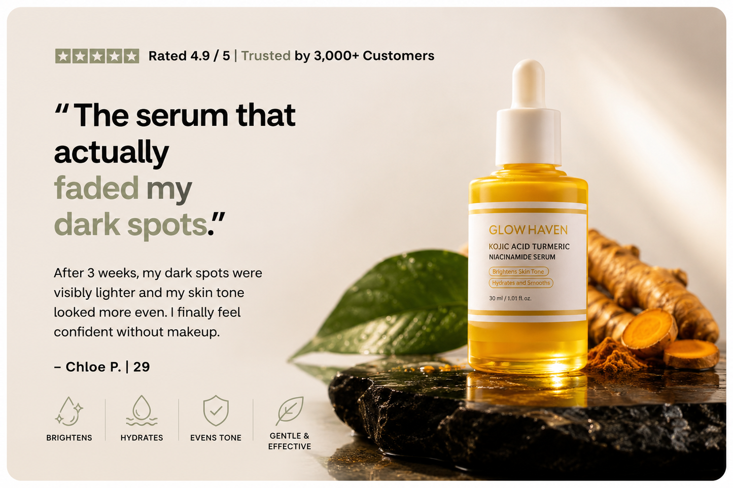 Kojic Acid, Turmeric and Niacinamide Serum